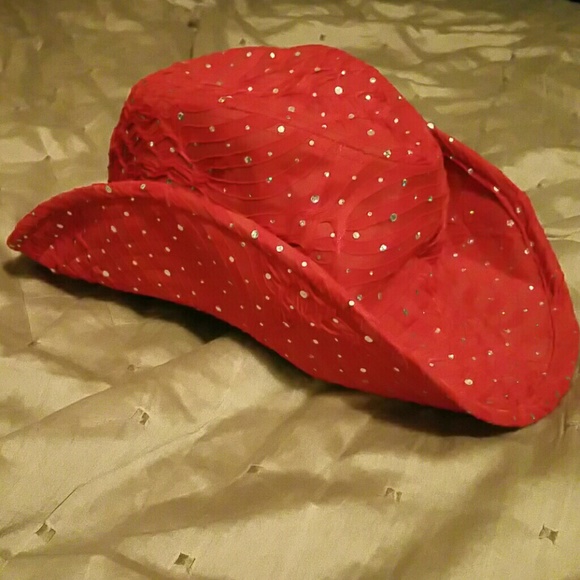 Other Red Glitter Cowboy Cowgirl Hat Poshmark